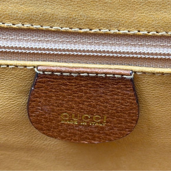 Gucci Vintage Large Bamboo Handle Leather Tote Bag Brown Diana Bag - Picture 12 of 15